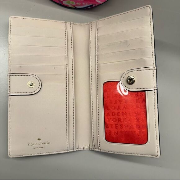 Kate Spade | ivory folding wallet card carrier with zip pocket for travel - Picture 5 of 10